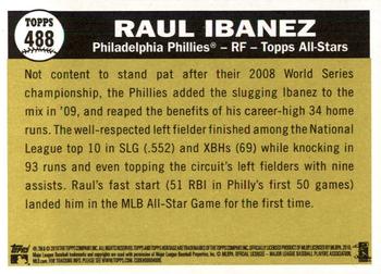 2010 Topps Heritage #488 Raul Ibanez Back