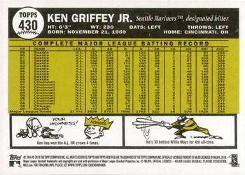 2010 Topps Heritage #430 Ken Griffey Jr. Back