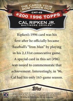 2010 Topps - The Cards Your Mom Threw Out #CMT-45 Cal Ripken Jr. Back