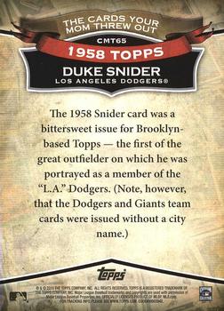 2010 Topps - The Cards Your Mom Threw Out #CMT65 Duke Snider Back