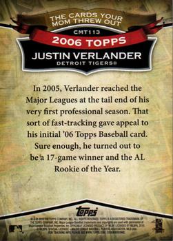 2010 Topps - The Cards Your Mom Threw Out #CMT113 Justin Verlander Back