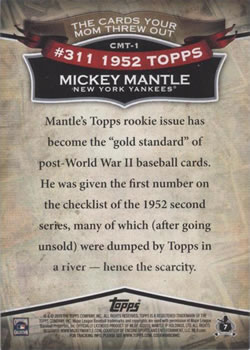 2010 Topps - The Cards Your Mom Threw Out #CMT-1 Mickey Mantle Back