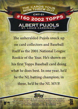 2010 Topps - The Cards Your Mom Threw Out #CMT-51 Albert Pujols Back