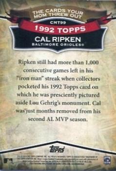 2010 Topps - The Cards Your Mom Threw Out #CMT99 Cal Ripken Back