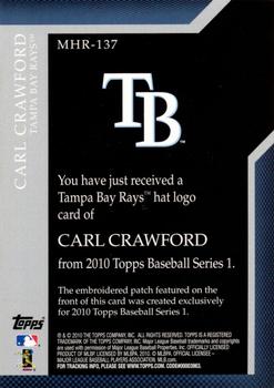 2010 Topps - Manufactured Hat Logo Patch #MHR-137 Carl Crawford Back
