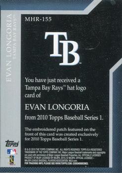 2010 Topps - Manufactured Hat Logo Patch #MHR-155 Evan Longoria Back