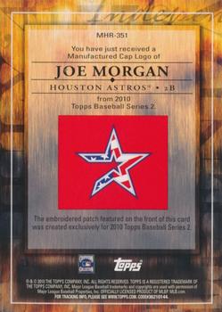 2010 Topps - Manufactured Hat Logo Patch #MHR-351 Joe Morgan Back