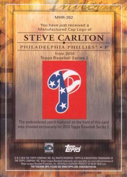 2010 Topps - Manufactured Hat Logo Patch #MHR-352 Steve Carlton Back