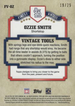 2014 Finest - Vintage Gold Refractors #FV-OZ Ozzie Smith Back