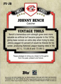 2014 Finest - Vintage Refractors #FV-JB Johnny Bench Back