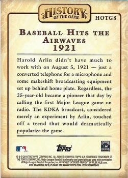 2010 Topps - History of the Game #HOTG8 Baseball Hits the Airwaves Back