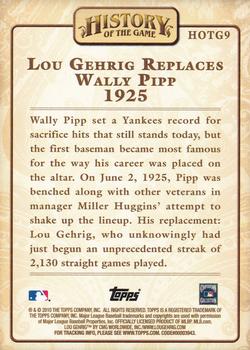 2010 Topps - History of the Game #HOTG9 Lou Gehrig Replaces Wally Pipp Back