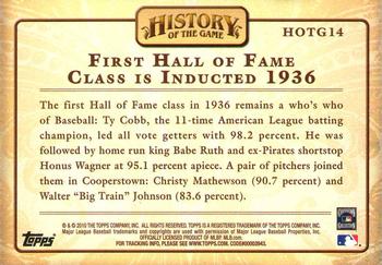 2010 Topps - History of the Game #HOTG14 First Hall of Fame Class is Inducted Back