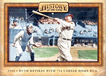 2010 Topps - History of the Game #HOTG13 Ruth Retires with 714 Career Home Runs Front