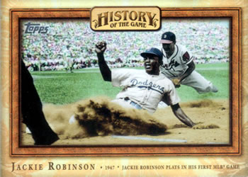 2010 Topps - History of the Game #HOTG15 Jackie Robinson Plays in His First MLB Game Front