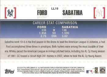 2010 Topps - Legendary Lineage #LL19 Whitey Ford / CC Sabathia Back