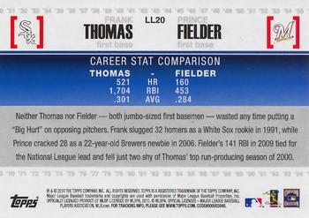 2010 Topps - Legendary Lineage #LL20 Frank Thomas / Prince Fielder Back