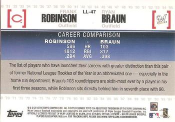 2010 Topps - Legendary Lineage #LL-47 Frank Robinson / Ryan Braun Back