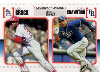 2010 Topps - Legendary Lineage #LL-49 Lou Brock / Carl Crawford Front
