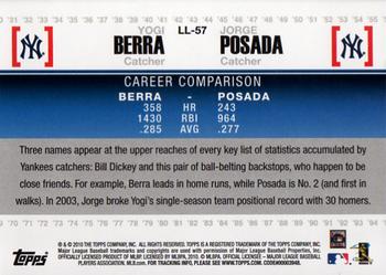 2010 Topps - Legendary Lineage #LL-57 Yogi Berra / Jorge Posada Back