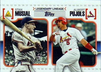 2010 Topps - Legendary Lineage #LL16 Stan Musial / Albert Pujols Front