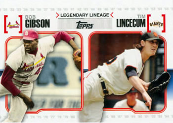 2010 Topps - Legendary Lineage #LL24 Bob Gibson / Tim Lincecum Front