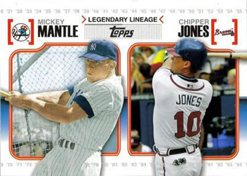 2010 Topps - Legendary Lineage #LL2 Mickey Mantle / Chipper Jones Front