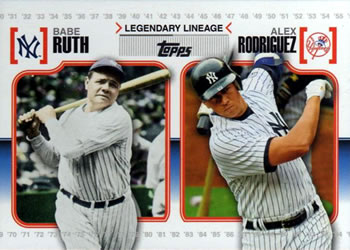 2010 Topps - Legendary Lineage #LL3 Babe Ruth / Alex Rodriguez Front
