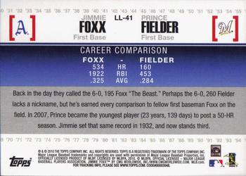 2010 Topps - Legendary Lineage #LL-41 Jimmie Foxx / Prince Fielder Back