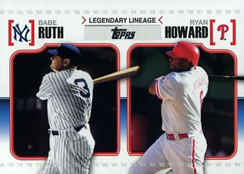 2010 Topps - Legendary Lineage #LL-45 Babe Ruth / Ryan Howard Front