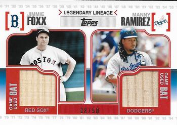 2010 Topps - Legendary Lineage Relics #LLR-FR Jimmie Foxx / Manny Ramirez Front