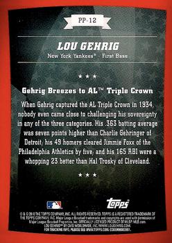 2010 Topps - Peak Performance #PP-12 Lou Gehrig Back