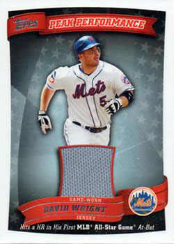 2010 Topps - Peak Performance Relics #PPR-DW David Wright Front