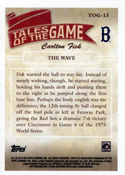 2010 Topps - Tales of the Game #TOG-13 Carlton Fisk: The Wave Back