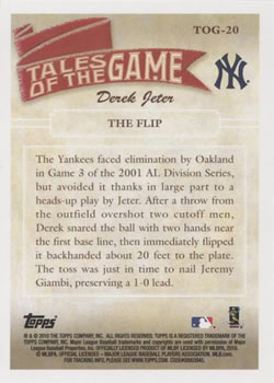 2010 Topps - Tales of the Game #TOG-20 Jeter: The Flip Back