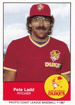 1987 Albuquerque Dukes Police #12 Pete Ladd Front