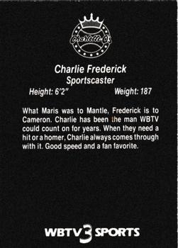 1987 WBTV Charlotte O's #NNO Charlie Frederick Back