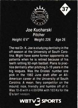 1987 WBTV Charlotte O's #37 Joe Kucharski Back