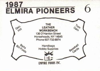 1987 Cain Elmira Pioneers Black #6 Kendrick Bourne Back