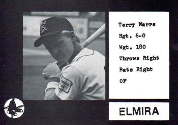 1987 Cain Elmira Pioneers Black #10 Terry Marrs Front
