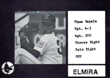 1987 Cain Elmira Pioneers Black #20 Thom Sepela Front