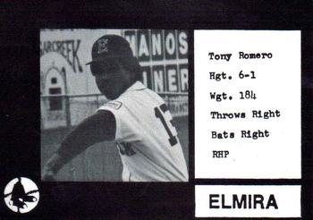 1987 Cain Elmira Pioneers Black #21 Tony Romero Front