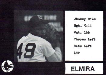 1987 Cain Elmira Pioneers Black #22 Jhonny Diaz Front