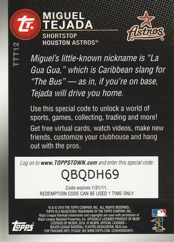 2010 Topps - Ticket to Topps Town #TTT12 Miguel Tejada Back