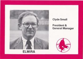 1987 Cain Elmira Pioneers Red #1 Clyde Smoll Front