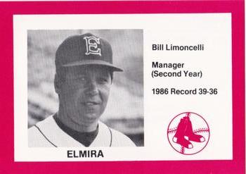 1987 Cain Elmira Pioneers Red #2 Bill Limoncelli Front