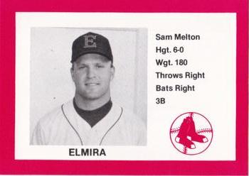 1987 Cain Elmira Pioneers Red #11 Sam Melton Front