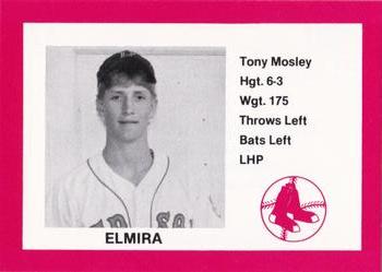 1987 Cain Elmira Pioneers Red #17 Tony Mosley Front