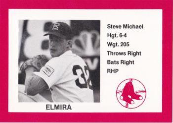 1987 Cain Elmira Pioneers Red #19 Steve Michael Front