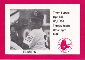 1987 Cain Elmira Pioneers Red #20 Thom Sepela Front